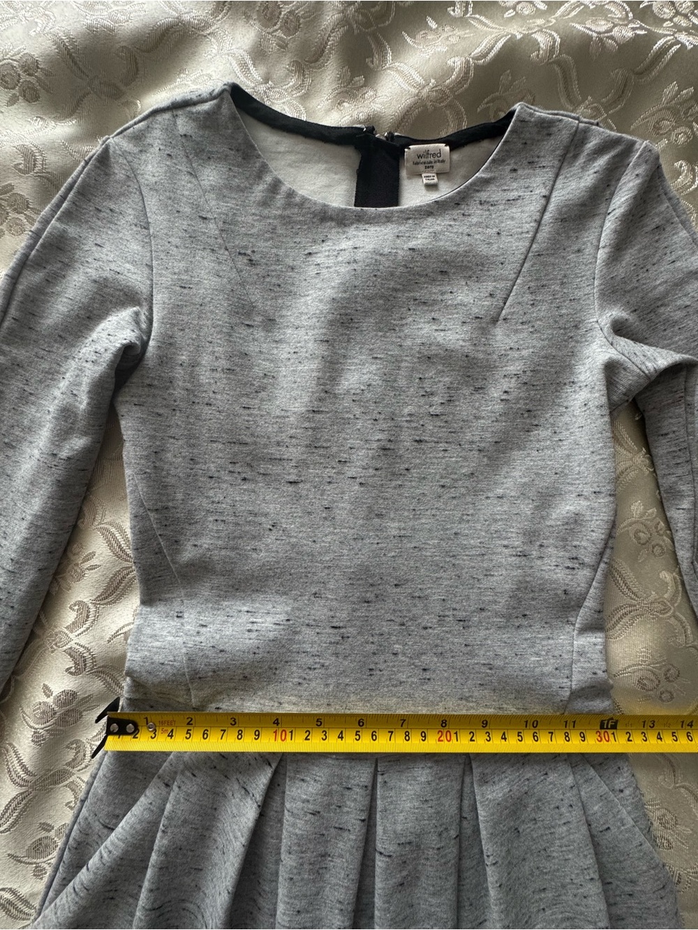 Aritzia Wilfred Tartine Heather Grey Pleated Mini Dress Size 0 - Picture 8 of 10